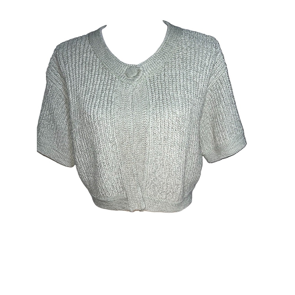 Carol Little Crop Cardigan Retro Chunky Knit Shrug Womens XL Office Travel